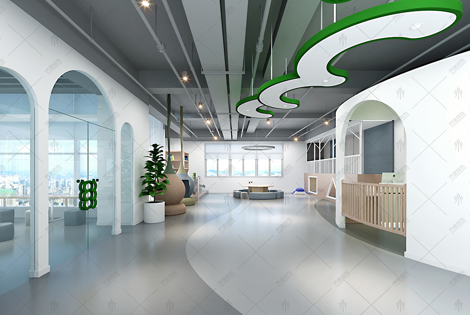 上海五角場(chǎng)創(chuàng)業(yè)大廈辦公室裝修設(shè)計(jì)效果圖案例