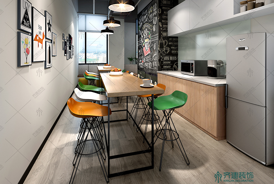 上?？靷}智能科技辦公室水吧裝修設計效果圖