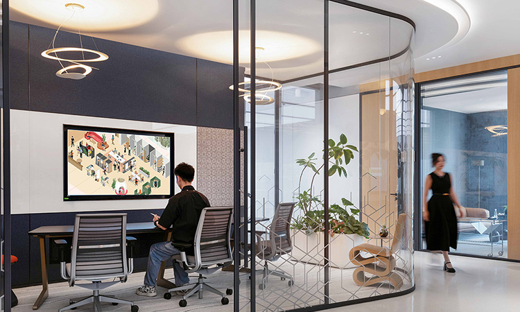 裝修公司玻璃隔斷會議廳